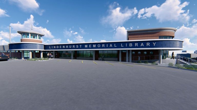 New front of Lindenhurst Memorial Library