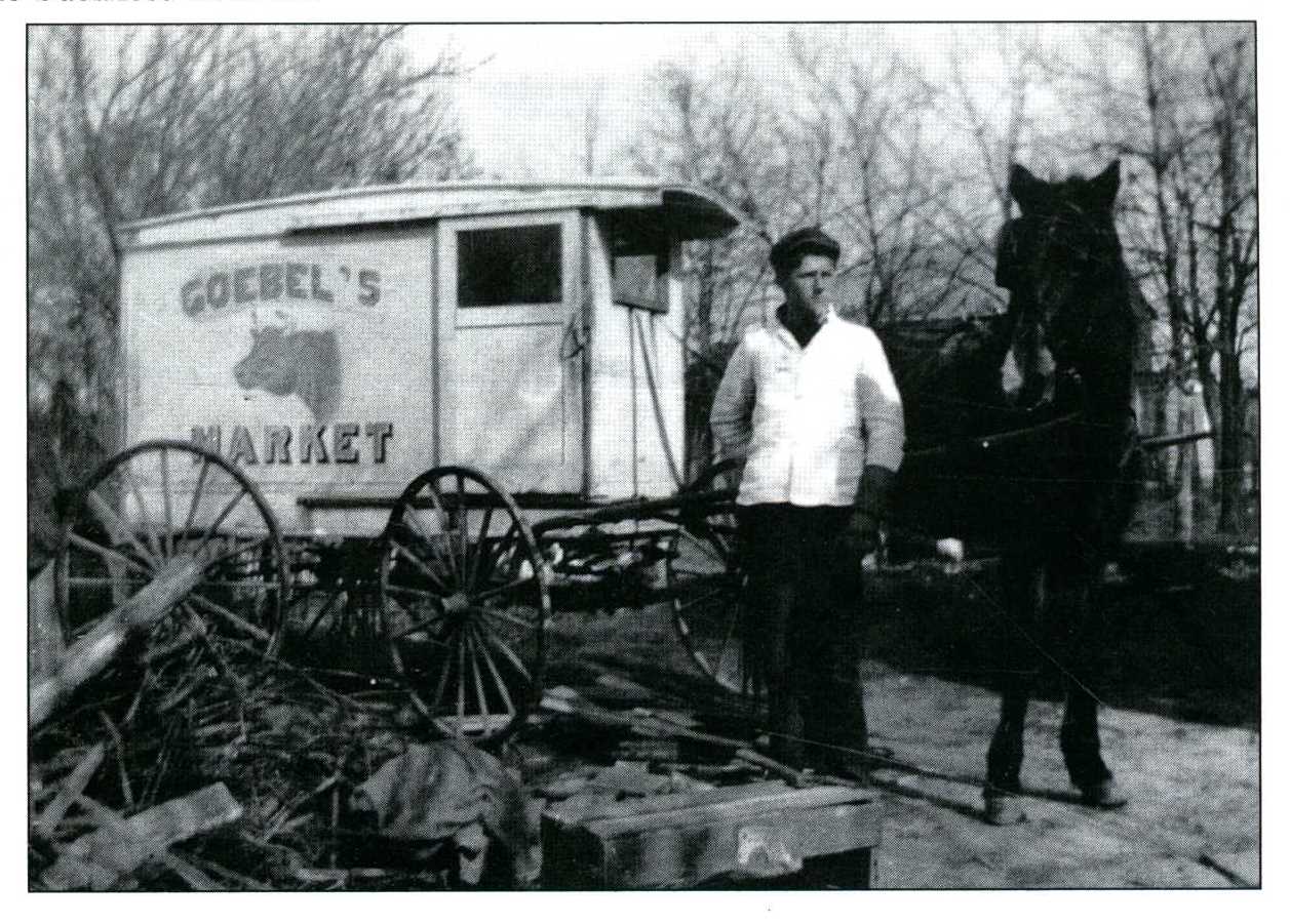 Horse and buggy Goebel's market. 