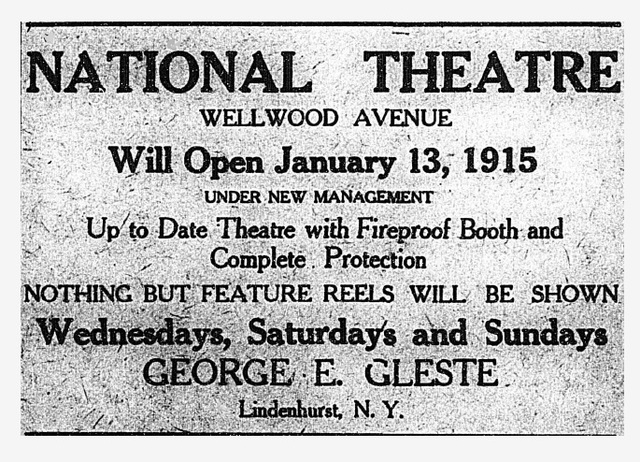 National theater advertisement from January 13, 1915.