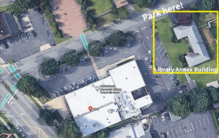 Arial view of library construction