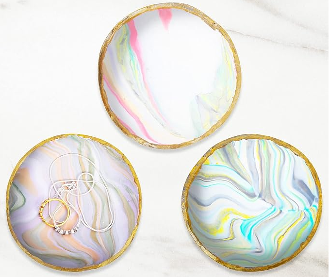 Marbled Clay Dishes | Lindenhurst Memorial Library