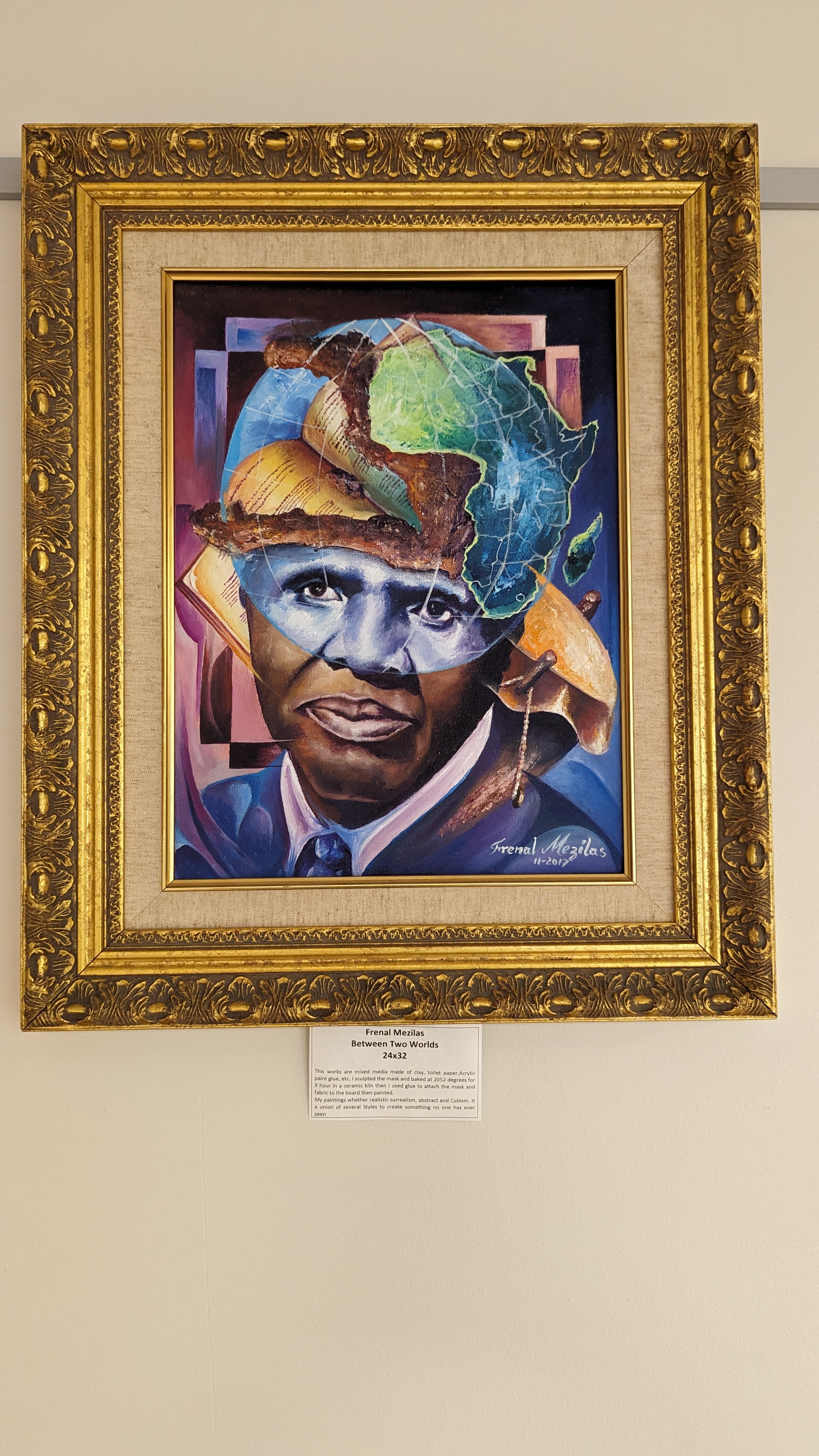 image of man with two worlds in his head