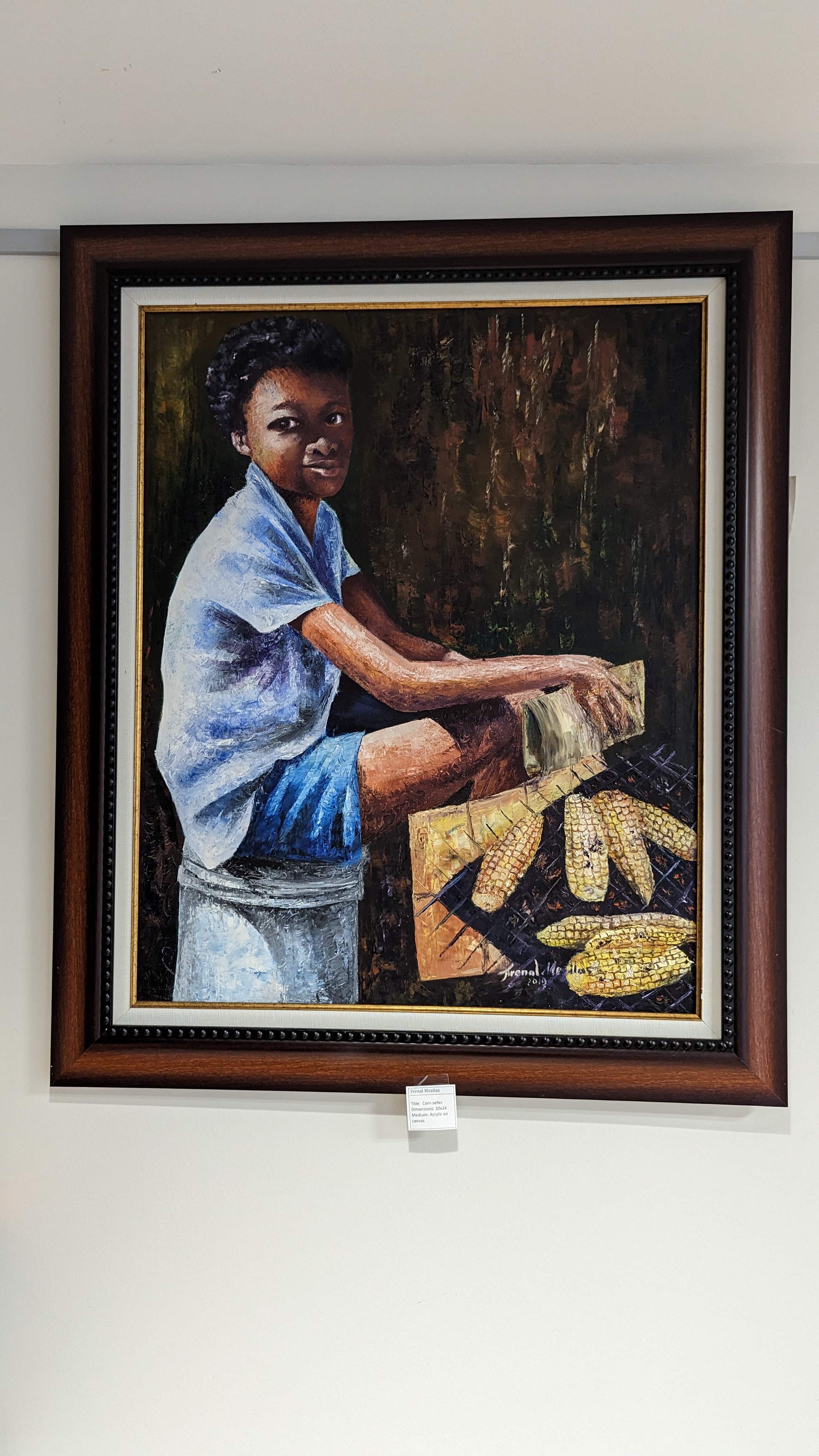 painting of child selling corn