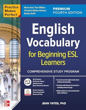 English vocabulary for beginning ESL learners