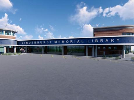 New front of Lindenhurst Memorial Library