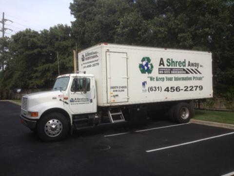 A Shred Away Inc. Shredding Truck