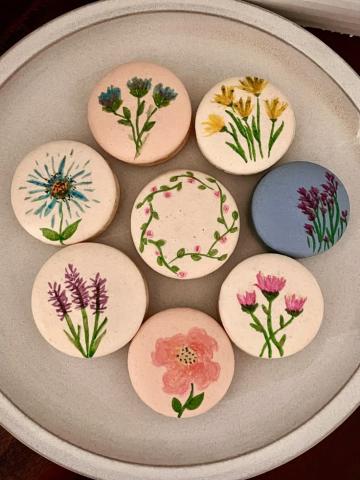 Painted macarons