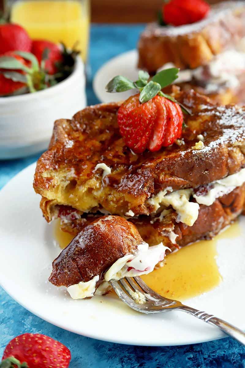 Mascarpone and Strawberry-Stuffed  French Toast