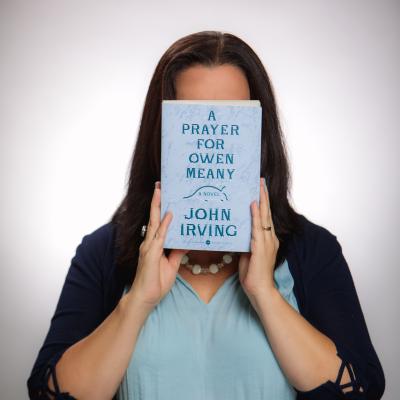 lisa kropp with book (a prayer from owen meany)